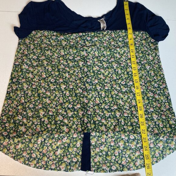 Free People Womens Top Popover Linen Blend Floral Button Back Hippie Boho OS - Picture 8 of 8